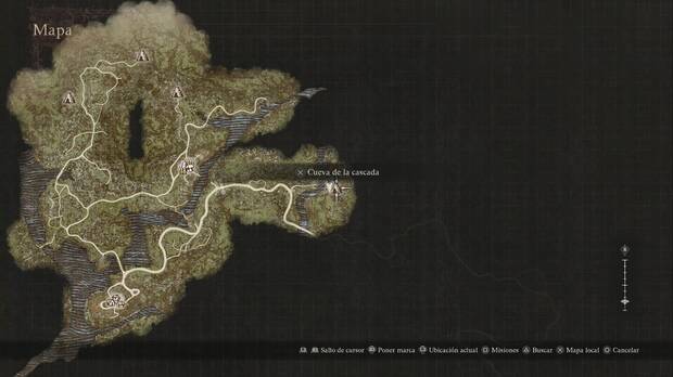 Dragon's Dogma 2 - Mazmorras, Cueva de la cascada: ubicación