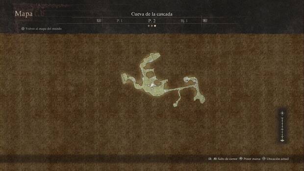 Dragon's Dogma 2 - Mazmorras, Cueva de la cascada: mapa de la segunda planta