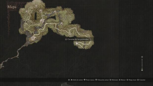 Dragon's Dogma 2 - Mazmorras: Caverna de los preteridos, ubicación