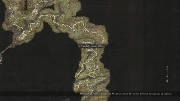 Dragon's Dogma 2 - Mazmorras: ubicación del Túnel del monte Alles