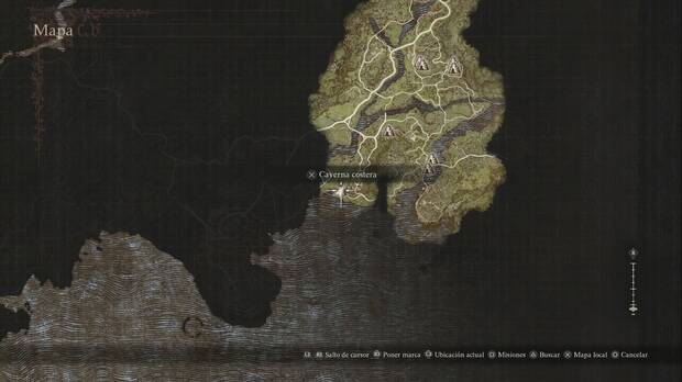 Dragon's Dogma 2 - Mazmorras: ubicación de la Caverna costera