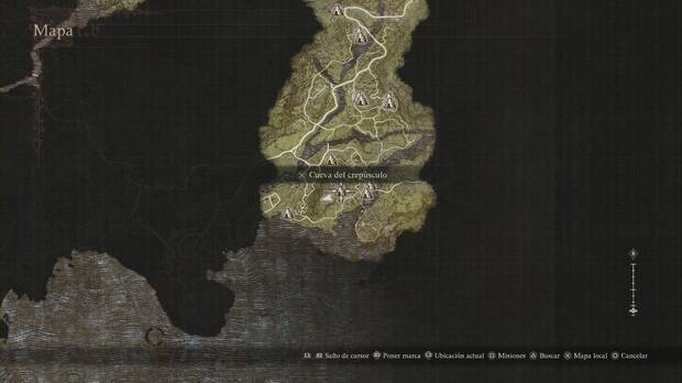 Dragon's Dogma 2 - Mazmorras: ubicación de la Cueva del crepúsculo