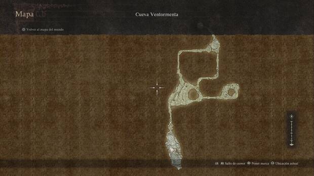 Dragon's Dogma 2 - Mazmorras: mapa de la Cueva Ventormenta