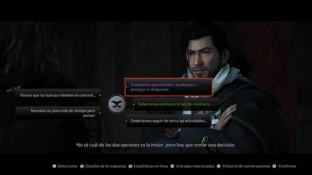 Rise of the Ronin - Misión Despedida: Elegir facción
