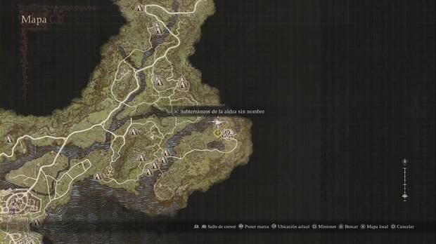 Dragon's 2 Dogma 2: Mazmorras, Subterráneos de la aldea sin nombre - ubicación