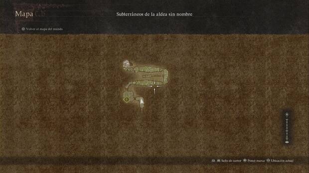 Dragon's 2 Dogma 2: Mazmorras, Subterráneos de la aldea sin nombre - mapa de la mazmorra