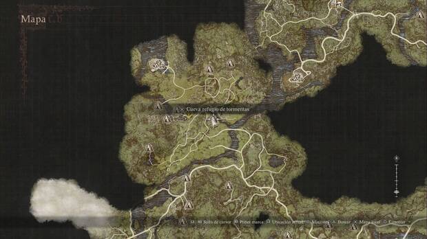 Dragon's Dogma 2 - Mazmorras: ubicación de la Cueva refugio de tormentas