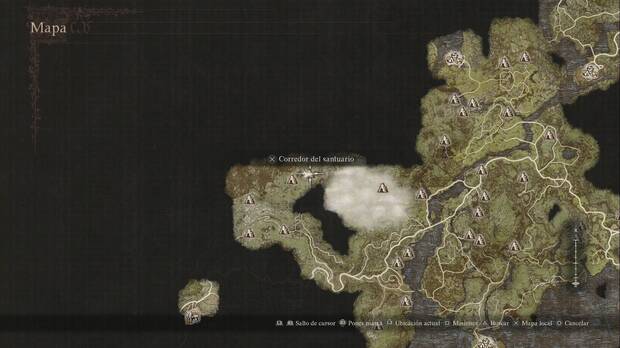 Dragon's Dogma 2 - Mazmorras: Corredor del santuario / Santuario de la loma, ubicaciónd de la mazmorra