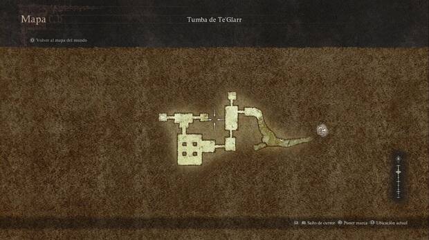 Dragon's Dogma 2 - Mazmorras: Tumba de Te'Glarr, mapa de la mazmorra