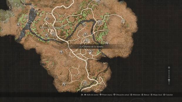 Dragon's Dogma 2 - Mazmorras: Caverna de la meseta, ubicación de la mazmorra en Battahl