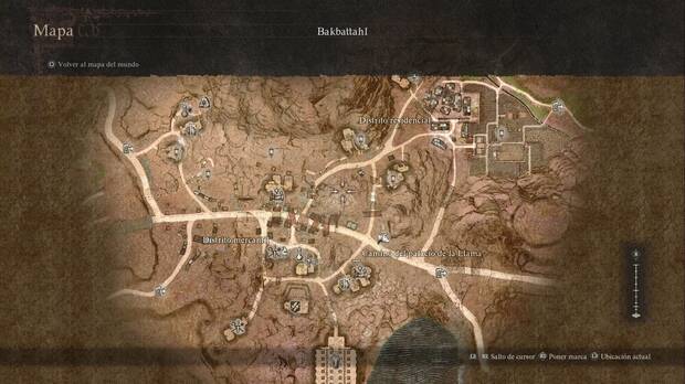 Dragon's Dogma 2 - Mapa de la ciudad de Bakbatthal