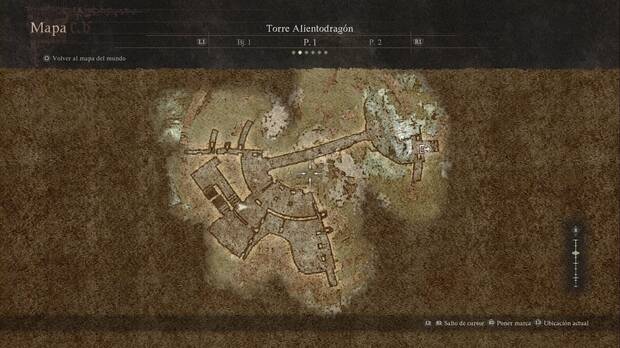 Dragon's Dogma 2 - Mazmorras: Torre Alientodragón, mapa del P1