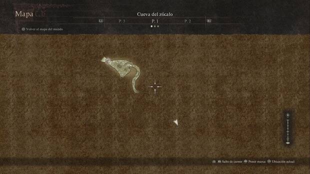 Dragon's Dogma 2 - Mazmorras: Cueva del zócalo, mapa del P1