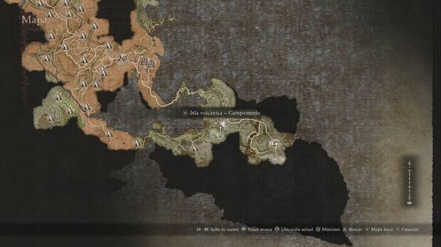 Dragon's Dogma 2 - El sabio macerado: ubicación de Lamond y el Campamento de la Isla volcánica