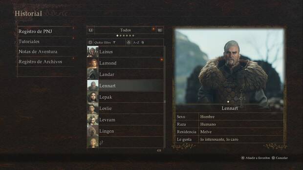 Dragon's Dogma 2 - Habilidades maestras: Ficha de Lennart