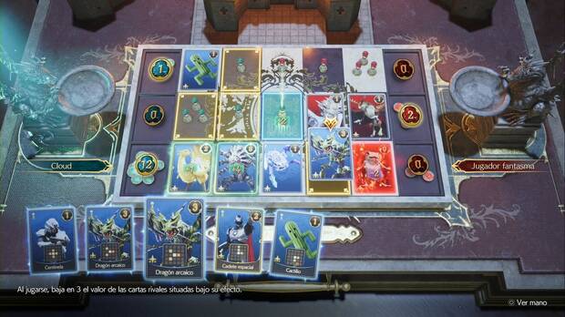 Final Fantasy VII Rebirth - Mejores cartas de Sangre de la reina en Final Fantasy VII Rebirth: dragón arcaico colocado