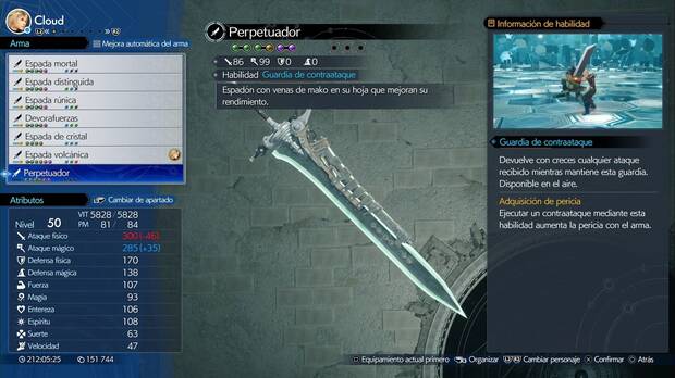 Final Fantasy VII Rebirth - Armas de Cloud: Perpetuador
