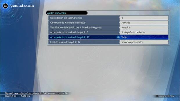 Final Fantasy VII Rebirth - Postgame y NG+: menú de ajustes adicionales