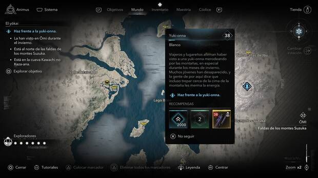 Assassin's Creed Shadows - Localización del objetivo Yuki-onna de la organización El yokai