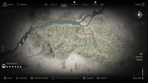 Assassin's Creed Shadows - Localización en el mapa del sumi-e legendario Ciervo sika legendario con sakura