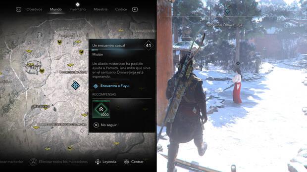 Assassin's Creed Shadows - Misiones El Sabio - Localización de Fuyu en Un encuentro casual
