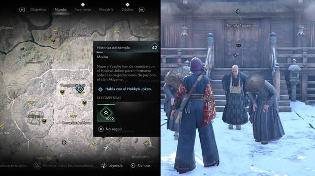 Assassin's Creed Shadows - Misiones El Sabio - Localización de Hokkyo Joken en Historias del templo