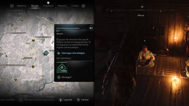 Assassin's Creed Shadows - Misiones El Sabio - Localización de los testigos en Los emisarios perdidos