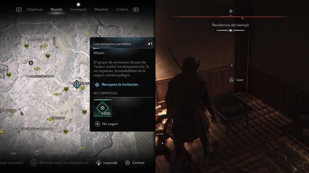 Assassin's Creed Shadows - Misiones El Sabio - Localización de la invitación en el castillo de Uda Matsuyama