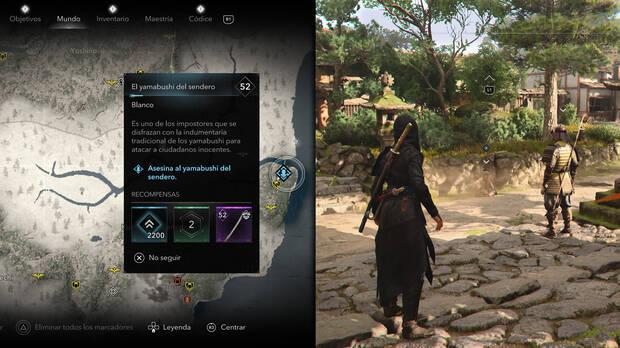 Assassin's Creed Shadows - Localización del objetivo El yamabushi del sendero de la organización Yamabushi impostores