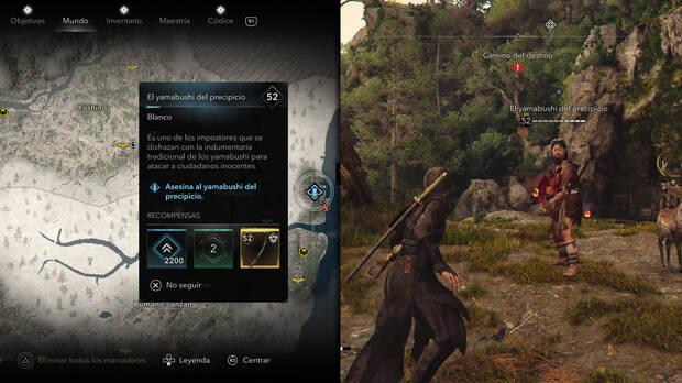 Assassin's Creed Shadows - Localización del objetivo El yamabushi del precipicio de la organización Yamabushi impostores