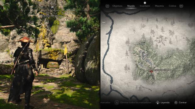 Assassin's Creed Shadows - Localización del cofre de la ruta oculta Camino del silencio