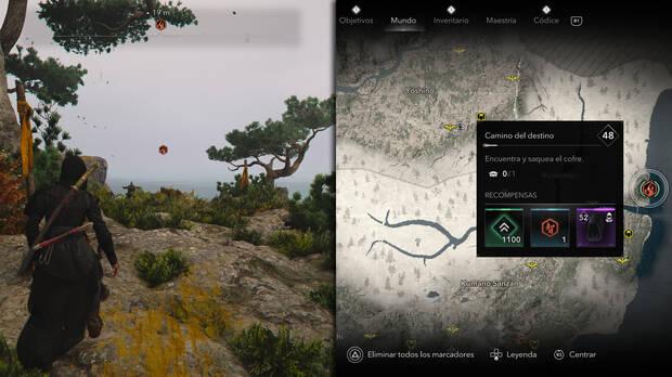 Assassin's Creed Shadows - Localización de inicio de la ruta oculta Camino del destino