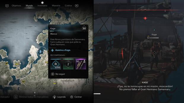 Assassin's Creed Shadows - Localización del objetivo Kage de la organización La alianza pirata