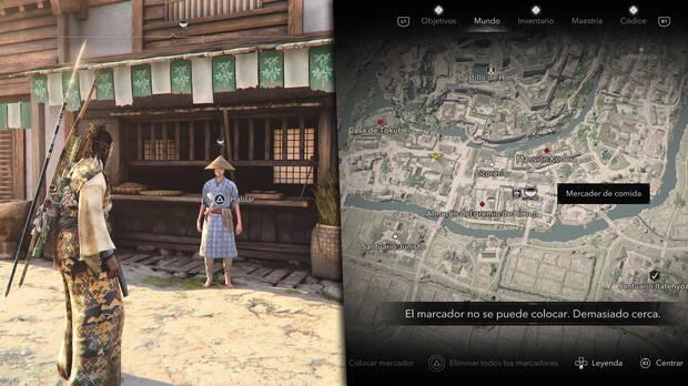 Assassin's Creed Shadows - Mercaderes de comida para aumentar las raciones de Naoe y Yasuke