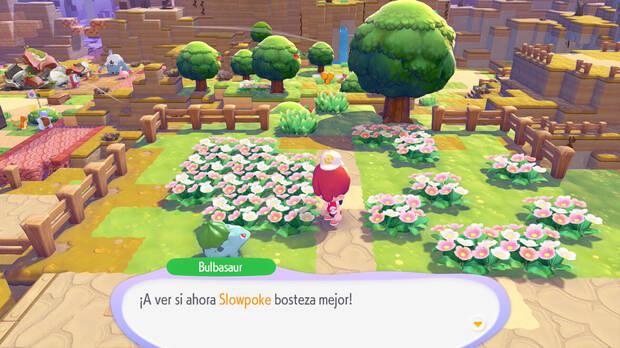 Pok�mon Pokopia - Crear el h�bitat Gran lecho de flores en la misi�n Un bostezo y tromba cae