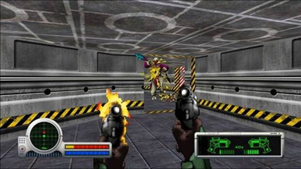 Marathon - Imagen de la jugabilidad usando dos armas de fuego a la vez (GameFaqs)