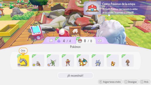 Pok�mon Pokopia - Asignar Pok�mon a la reconstrucci�n de un Centro Pok�mon