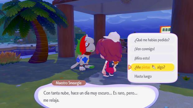 Pok�mon Pokopia - C�mo pintar objetos con el Maestro Smeargle