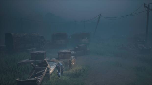 REANIMAL walkthrough acto 2 - Camiones de soldados en el patio del gran edificio