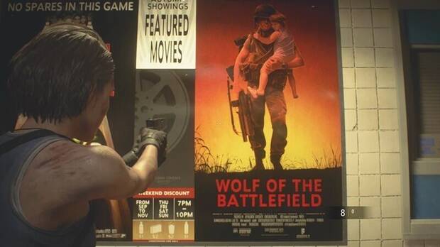 Resident Evil Requiem - Easter eggs, cartel de Wolf of the battlefield en el and�n del metro en Resident Evil 3 Remake