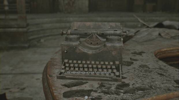 Resident Evil Requiem - Easter eggs, m�quina de escribir en el vest�bulo de la comisar�a