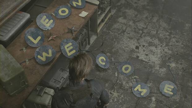 Resident Evil Requiem - Easter eggs, letrero de bienvenida de Leon que est� en el recibidor