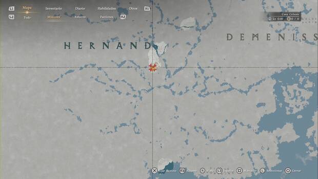 Crimson Desert, Campanas, ubicaci�n de la campana de Hernand marcada en el mapa de la regi�n