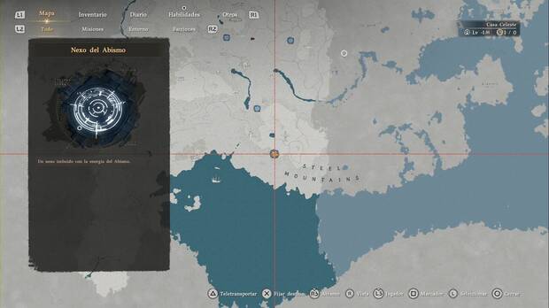 Crimson Desert - Nexos del Abismo, ubicaci�n del punto de viaje r�pido de Monta�as de Acero