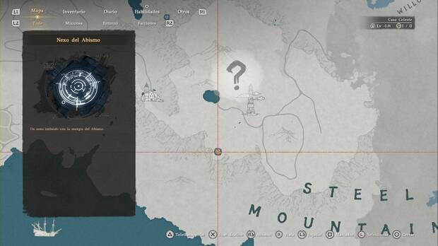 Crimson Desert - Nexos del Abismo, ubicaci�n del punto de viaje r�pido de Monta�as de Acero