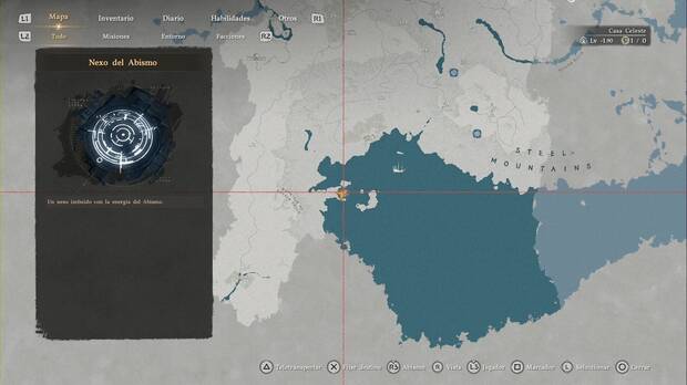 Crimson Desert - Nexos del Abismo, ubicaci�n del punto de viaje r�pido de El Gran Oc�ano de Pywel
