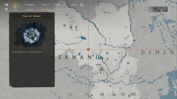 Crimson Desert - Nexos del Abismo de Calphade, ubicaci�n del punto de viaje r�pido Colina Embrujada