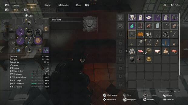 C�mo robar en Crimson Desert - M�scara en el men� del inventario