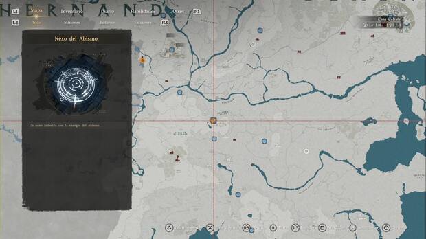 Crimson Desert - Nexos del Abismo, ubicaci�n del punto de viaje r�pido Tierras altas de Hernand