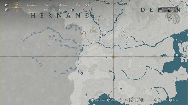 Crimson Desert - Nexos del Abismo, ubicaci�n del punto de viaje r�pido Acantilado del Unicornio